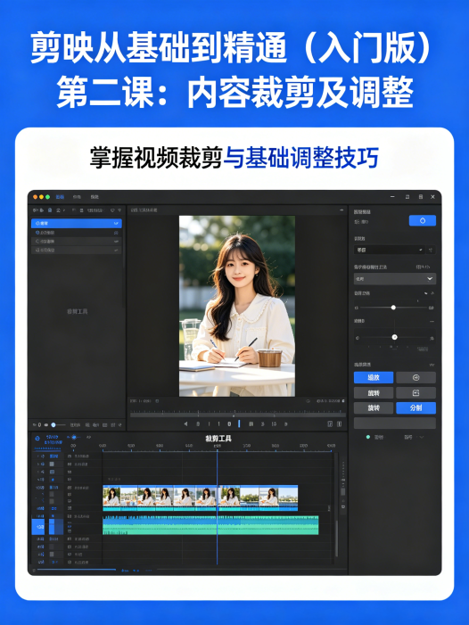 剪映从基础到精通（入门版）第二课：内容裁剪及调整