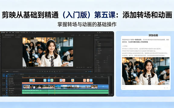 剪映从基础到精通（入门版）第五课：添加转场和动画