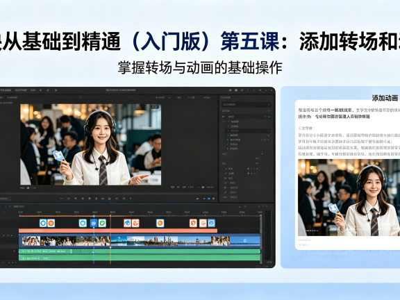 剪映从基础到精通（入门版）第五课：添加转场和动画
