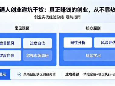 普通人创业避坑干货:真正赚钱的创业,从不靠热血