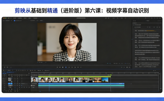 剪映从基础到精通（进阶版）第六课：视频字幕自动识别