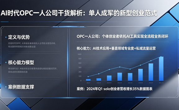 AI时代OPC一人公司干货解析:单人成军的新型创业范式