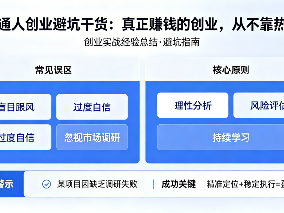 普通人创业避坑干货：真正赚钱的创业，从不靠热血