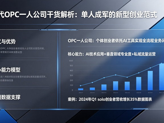 AI时代OPC一人公司干货解析：单人成军的新型创业范式
