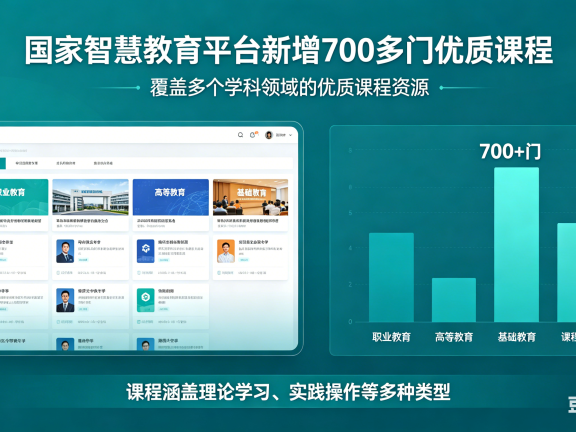 国家智慧教育平台新增 700 多门优质课程