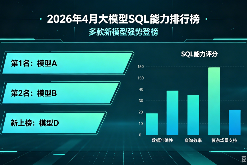 2026年4月大模型SQL能力排行榜出炉，多款新模型强势登榜
