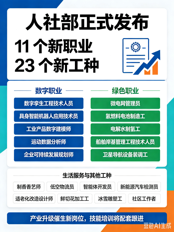 人社部发布第八批新职业
