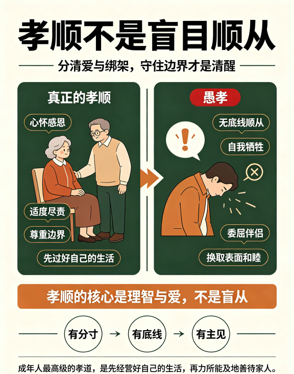 真正的孝顺从不是盲目顺从，别把愚孝当善良