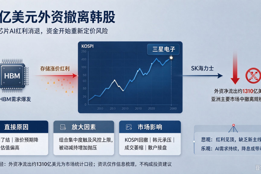 千亿美元外资撤离韩股，存储芯片 AI 红利退潮